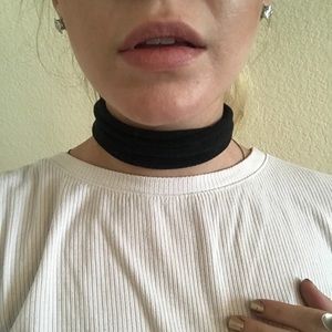 Thick Black Wrapped Choker - Also in White